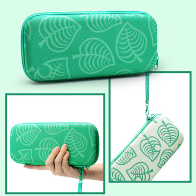 Estuche para Nintendo Switch y Oled Animal Crossing Verde Oscuro/Blanco Modelo B