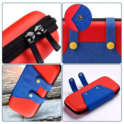 Estuche para Nintendo Switch y Oled Rígido Eva Mario Rojo/Azul