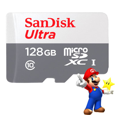 Memoria Sandisk Ultra 128GB para Nintendo Switch MicroSDXC UHS-I 100MB/s Gris/Blanco