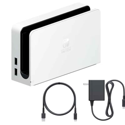 Dock Nintendo Switch OLED Set con Cargador y Cable Original Blanco SIN CAJA
