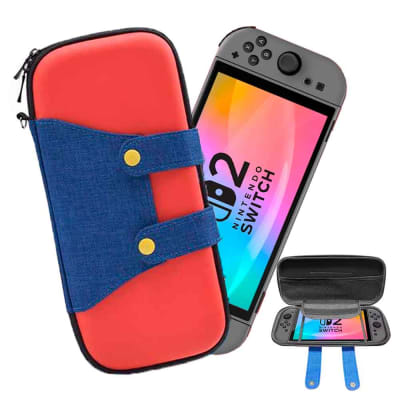 Estuche para Nintendo Switch 2 Rígido Eva Mario Rojo/Azul