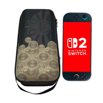 Estuche para Nintendo Switch 2 Mediano Rígido Eva con Sujetador Zelda Negro/Amarillo