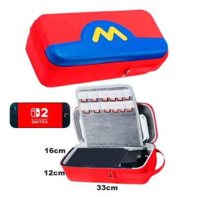Estuche para Nintendo Switch 2 Mediano Rígido Eva Mario Rojo/Azul