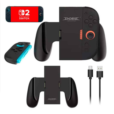 Grip Cargador para JoyCons Nintendo Switch 2, 2000mAh