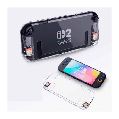Case para Nintendo Switch 2 Ergonómico Enterizo con Portajuegos Silicon Transparente