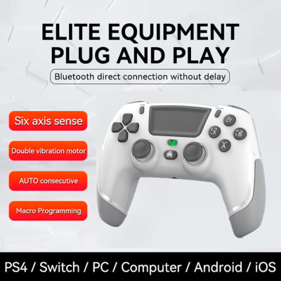 Mando para PS4, Switch, PC, Blanco con Botones Traseros PS3, Android, iOS, Alternativo p06
