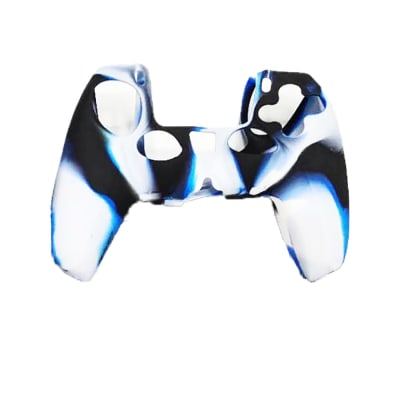Funda para Mando PS5 Dualsense Blanco Negro Azul Flameado