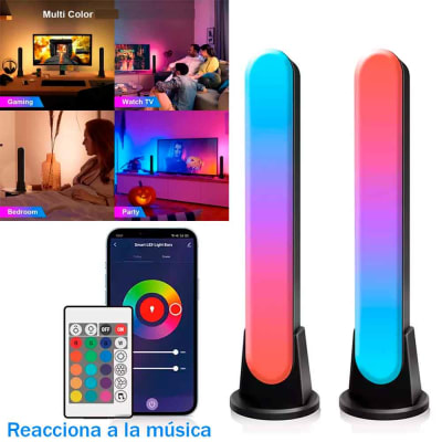 Set 2 und Barra de Luces Gamer RGB Smart Bluetooth Reacciona la Música