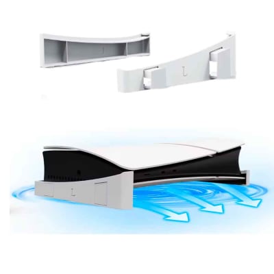 Base Horizontal para PS5 Slim, PS5 Pro, con Lector y Digital, Resistente Blanco, jy