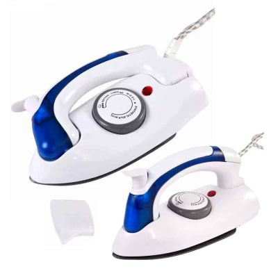 Mini Plancha con Vaporizador Plegable Viaje Blanco