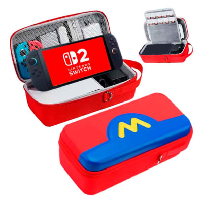 Estuche para Nintendo Switch 2 Mediano Rígido Eva Mario Rojo/Azul