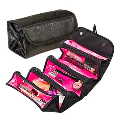 Organizador Neceser Plegable con Colgador para Viaje Negro