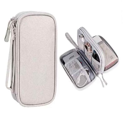 Estuche Organizador Documentos Electrónicos de Viaje Impermeable Gris
