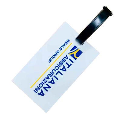 Etiqueta de Maleta Distintivo Datos Silicon 10.5cm Blanco