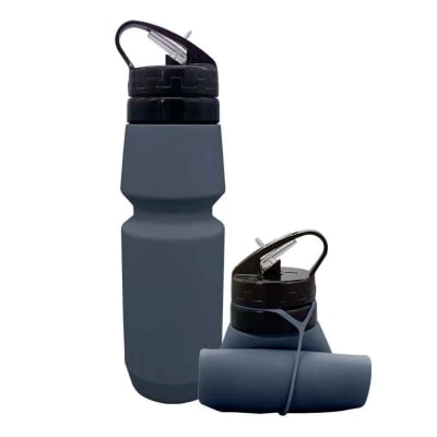 Botella de Agua Plegable Tomatodo 700ml para Viaje Silicon Gris