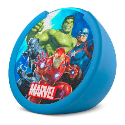 Echo Pop para Niños Parlante Inteligente Alexa Marvel Avengers Turquesa
