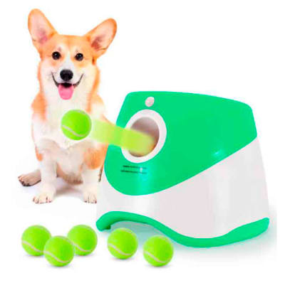 Lanzador Automático de Pelotas para Perros Incluye 3 Pelotas, Inalámbrico Verde