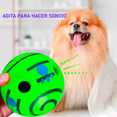 Pelota para Perros de Goma con Sonido, Verde, wobble