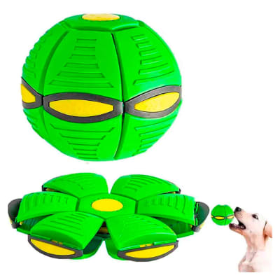 Pelota Bumerang para Perros y Gatos de Goma Convertible Verde