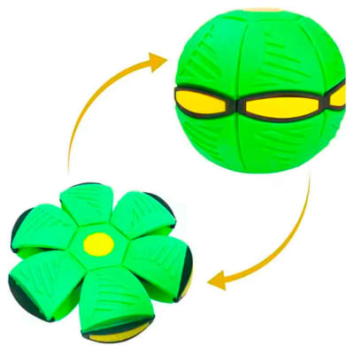 Pelota Bumerang para Perros y Gatos de Goma Convertible Verde