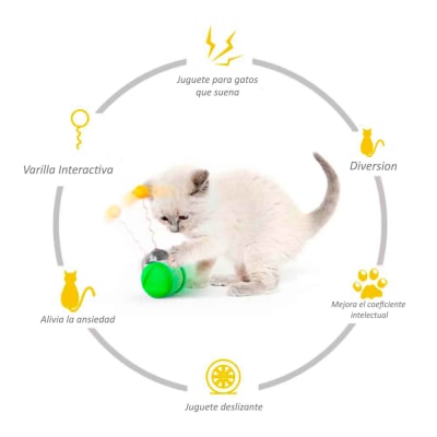 Juguete para Gatos Carro Balancín con Sonido, Verde, h21061