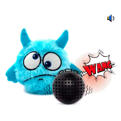 Juguete para Perros Monster Saltarín con Sonido, Felpa, Azul