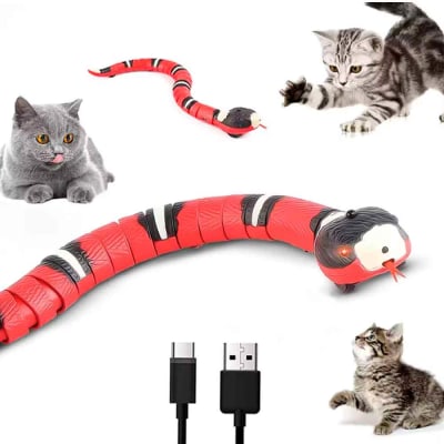 Juguete para Gatos y Perros Serpiente Automática Smart, Rojo, 9909s