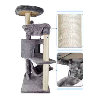 Rascador para Gatos Árbol 3 niveles de Diversión Casa 57x35x100 cm Mod. E