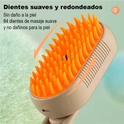 Cepillo Para Gatos y Perros con Vapor Recargable Plegable 12cm Marrón