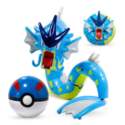Juguete Gyarados con Pokebola Articulable Pokémon 20cm largo Original