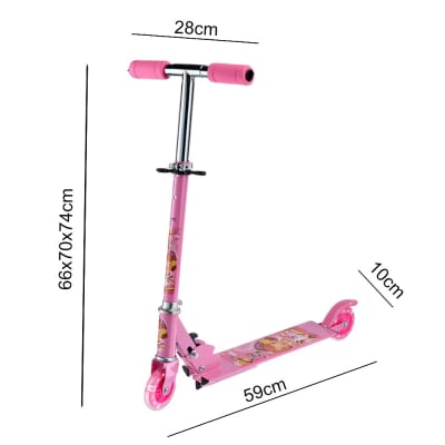 Scooter para Niños Rosado con Luces 2 Llantas Aluminio
