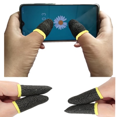 Pack 4 und Guantes Gamer para dedo Disparador Celular Tablet dedal Antisudor