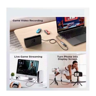 Pack Capturador de Video + Cable HDMI 2.1 FHD PC, PS5 PS4, Switch