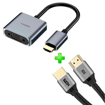 Pack Adaptador HDMI Macho a VGA Hembra + Cable HDMI 2.1