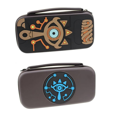 Pack Estuche para Nintendo Switch y Oled Zelda Marrón + Cargador Original