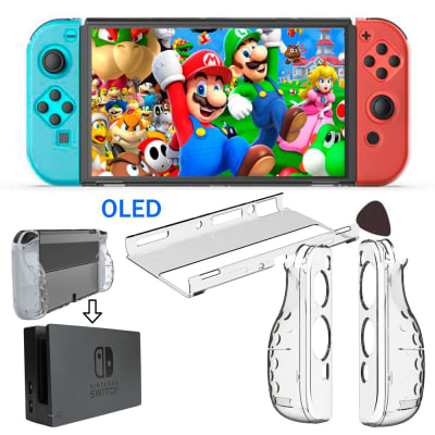 Pack Case para Nintendo Switch OLED + Mica de Vidrio Rígido Transparente
