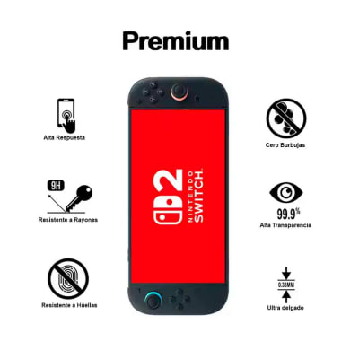 Pack 2 und Mica de Vidrio para Nintendo Switch 2