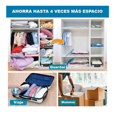 Pack 12 Bolsas de Aire al Vacío de Viaje 60x40cm + Bomba de Aire Alámbrico