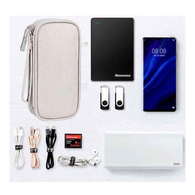 Estuche Organizador Documentos Electrónicos de Viaje Impermeable Gris