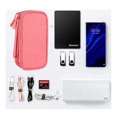 Estuche Organizador Documentos Electrónicos de Viaje Impermeable Rosado