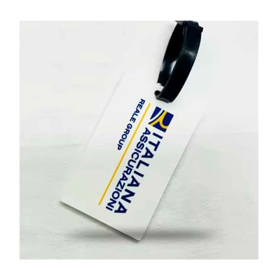 Etiqueta de Maleta Distintivo Datos Silicon 10.5cm Blanco