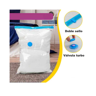 Set 6 Bolsas de Aire al Vacío de Viaje Ahorra Espacio Transparente 60x40cm