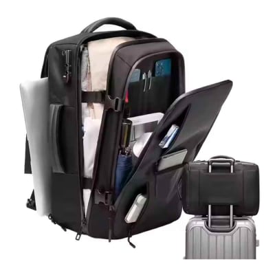 Mochila de Viaje Impermeable 180° Oxford con Clave TSA Ancho Ajustable Negro Mod. A