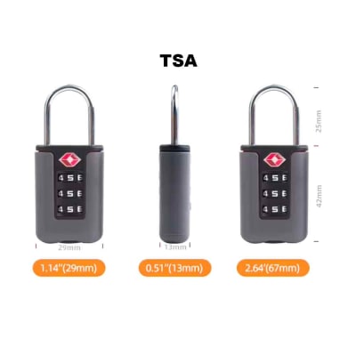 Candado para Viaje TSA Gris/Negro