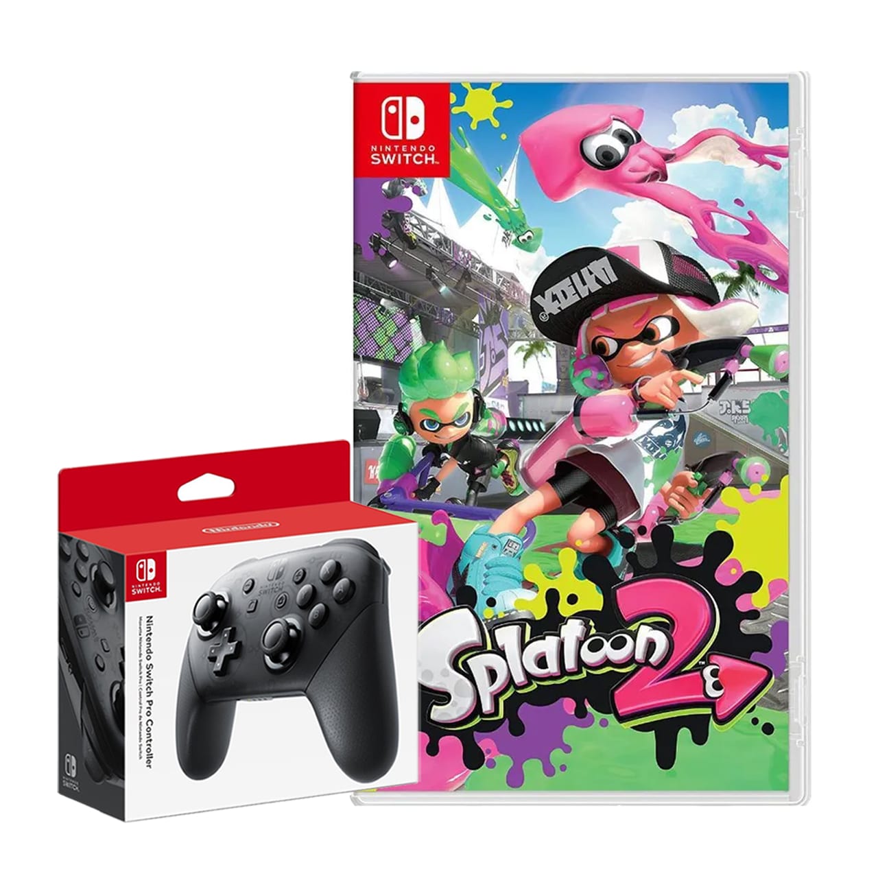 Splatoon Switch 2 Controller Mando Nintendo Switch Pro Controller + Splatoon 2 | Boomers