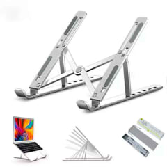 Stand para Laptop Plegable Portátil Soporta hasta 15.6 pulg. Aluminio Gris NB