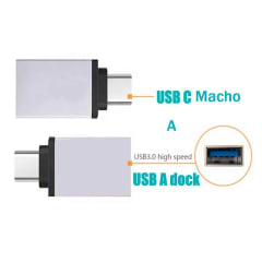 Adaptador USB C Macho a USB A 3.0 Hembra