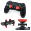Set 2 Grips PS4 + 2 Gatillos Disparadores Mando PS4 Trigger Rojo1