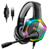 Audífonos Gamer RGB para PS5, PS4, PC, con Micrófono Usb Gris y Bolso Porta audÍfonos Eksa E10001