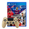 Mando PS4 DualShock 4 V2 Oro Gold Dorado + Juego PS4 PES 20201